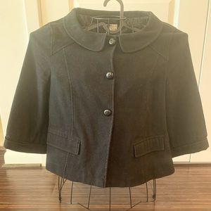 Tulle, Size XL, Black, 3/4 Sleeve Piped and tailored jacket